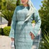 Diamond Pattern Two-Piece Knit Dress with Inner Layer Mint - Imagen 2