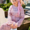 Diamond Pattern Two-Piece Knit Dress with Inner Layer Powder Pink - immagine 2