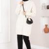 Houndstooth Knit Tunic Ecru