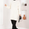 Houndstooth Knit Tunic Ecru – Image 3
