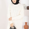 Houndstooth Knit Tunic Ecru – Image 2