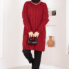 Houndstooth Knit Tunic Red - immagine 4
