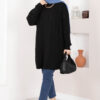 Houndstooth Knit Tunic Black – Image 3