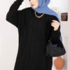 Houndstooth Knit Tunic Black – Image 2