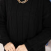 Houndstooth Knit Tunic Black – Image 5