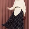 Asymmetrical Turtleneck Knit Sweater Ecru - Image 3
