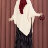 Asymmetrical Turtleneck Knit Sweater Ecru - Image 6