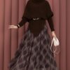 Asymmetrical Turtleneck Knit Sweater Brown - الصورة 4