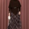 Asymmetrical Turtleneck Knit Sweater Brown - الصورة 7
