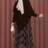 Asymmetrical Turtleneck Knit Sweater Brown - الصورة 8