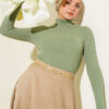 Fisherman Neck Fingerless Knit Sweater Hazel