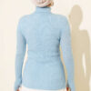 Fisherman Neck Fingerless Knit Sweater Blue – Bild 3
