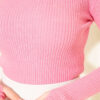 Fisherman Neck Fingerless Knit Sweater Pink - immagine 4