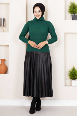 Alternative view of Fisherman Neck Sweater Emerald