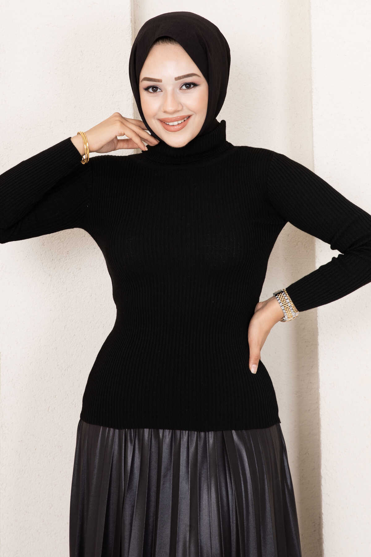 Fisherman Neck Sweater Black - immagine 3