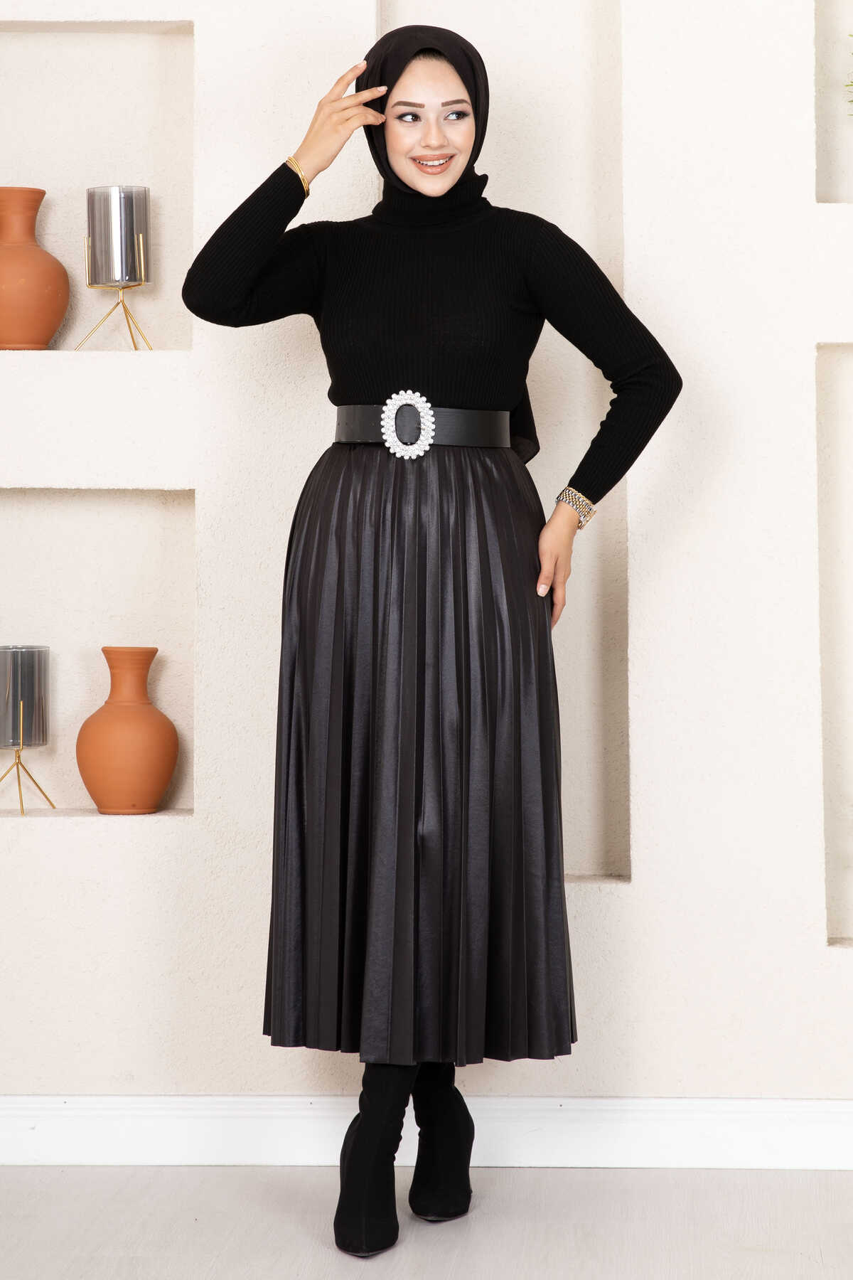 Fisherman Neck Sweater Black - immagine 4