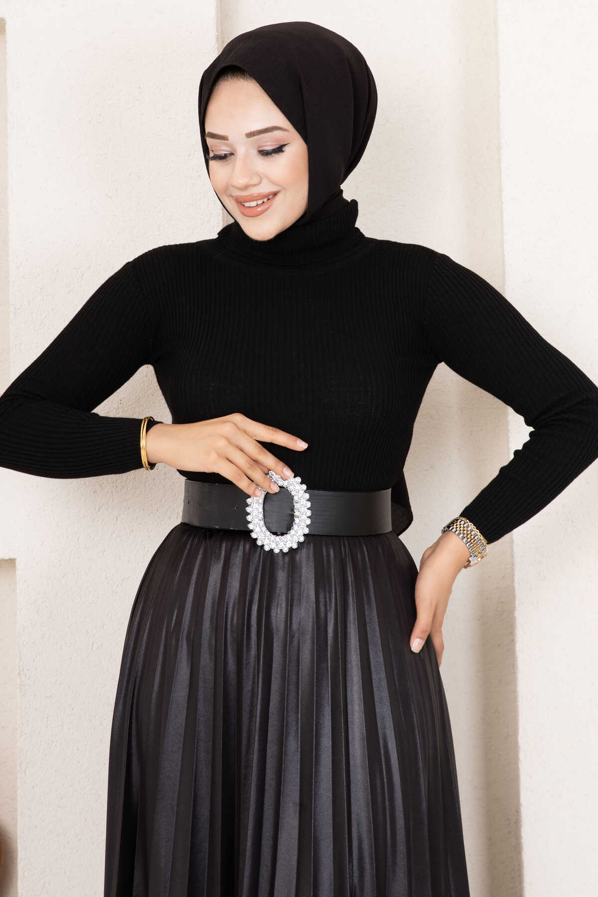 Fisherman Neck Sweater Black - immagine 5