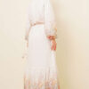 Balloon Sleeve Floral Print Chiffon Dress Ecru - Image 3