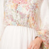 Balloon Sleeve Floral Print Chiffon Dress Ecru - Image 4