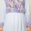 Balloon Sleeve Floral Print Chiffon Dress Blue - الصورة 4