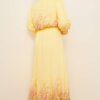 Balloon Sleeve Floral Print Chiffon Dress Yellow - Imagen 3