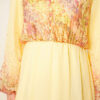 Balloon Sleeve Floral Print Chiffon Dress Yellow - Imagen 4