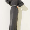 Balloon Sleeve Knit Dress Anthracite