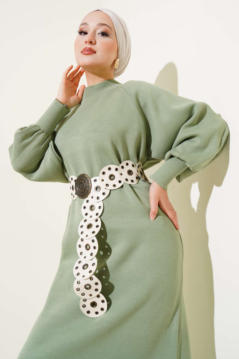 Balloon Sleeve Knit Dress Hazel - Imagen 2