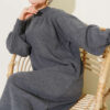 Balloon Sleeve Knit Dress Smoke