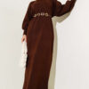 Balloon Sleeve Knit Dress Brown - Imagen 2