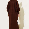 Balloon Sleeve Knit Dress Brown - Imagen 3