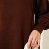 Balloon Sleeve Knit Dress Brown - Imagen 4