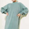 Balloon Sleeve Knit Dress Mint - الصورة 2
