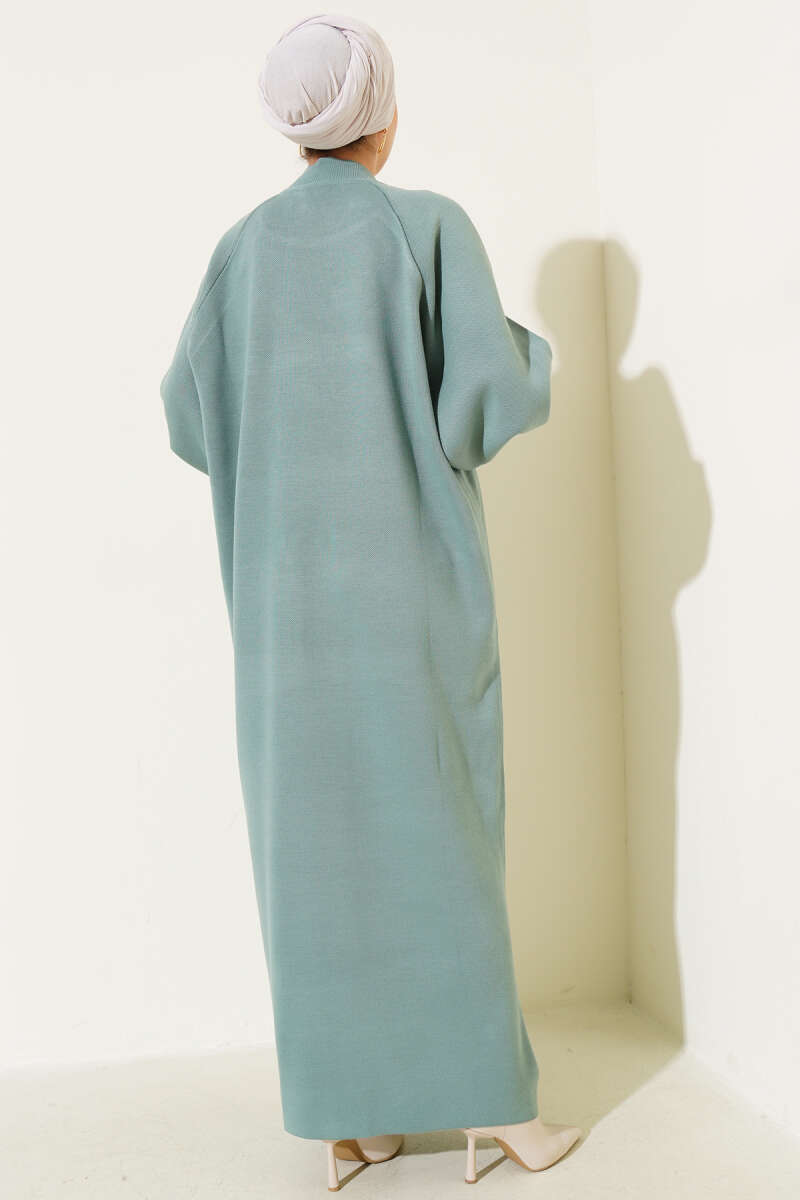 Balloon Sleeve Knit Dress Mint - الصورة 3