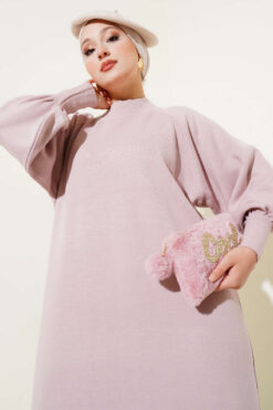Alternative view of Balloon Sleeve Knit Dress Powder Pink