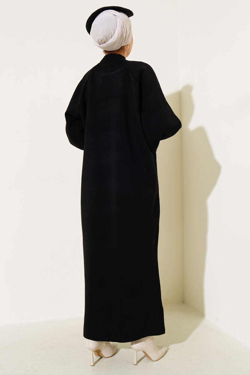 Balloon Sleeve Knit Dress Black - Imagen 3