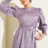 Balloon Sleeve Embellished Evening Dress Lilac – Image 2