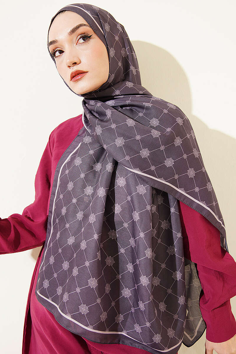 Baroque Motif Soft Shawl Lilac - immagine 2