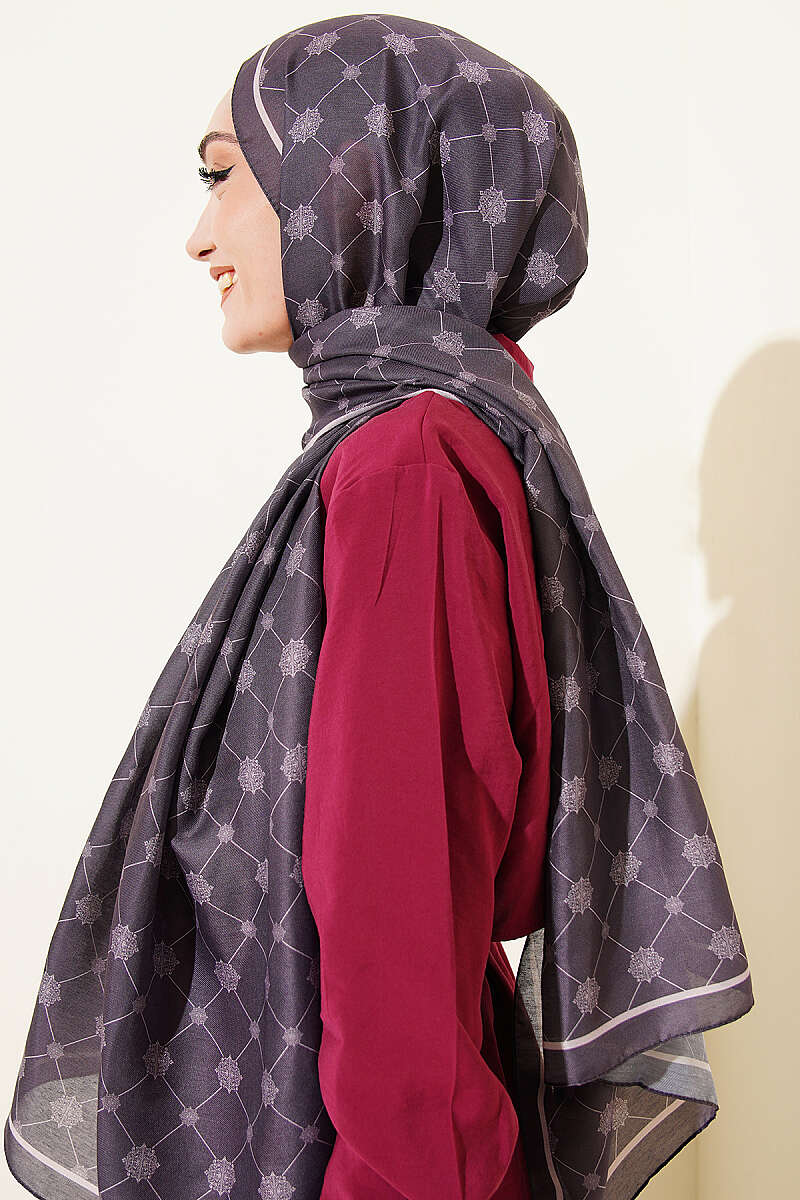 Baroque Motif Soft Shawl Lilac - immagine 3