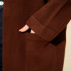 Basic Long Knit Cardigan with Double Pockets Brown - immagine 4