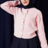 Basic Button-Front Knit Cardigan Pink