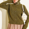 Basic Button-Front Knit Cardigan Oil Green