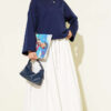 Basic Wide Sleeve Blouse Navy Blue – Image 2