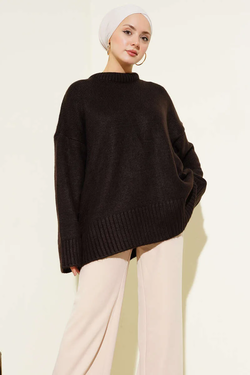 Basic Oversize Triko Tunik Aci Kahve 300 500 Tl Urunler Vaniza Triko