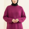 Basic Oversized Knit Tunic Violet