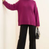 Basic Oversized Knit Tunic Violet - Afbeelding 2