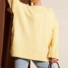 Basic Oversized Knit Tunic Yellow
