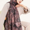 Printed Floral Patterned Shawl Dark Brown – Bild 2