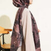 Printed Floral Patterned Shawl Dark Brown – Bild 3