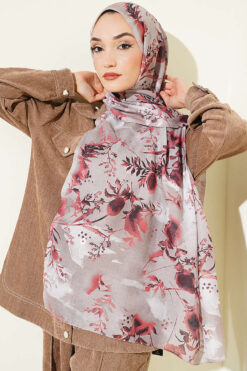 Alternative view of Printed Floral Patterned Shawl Beige